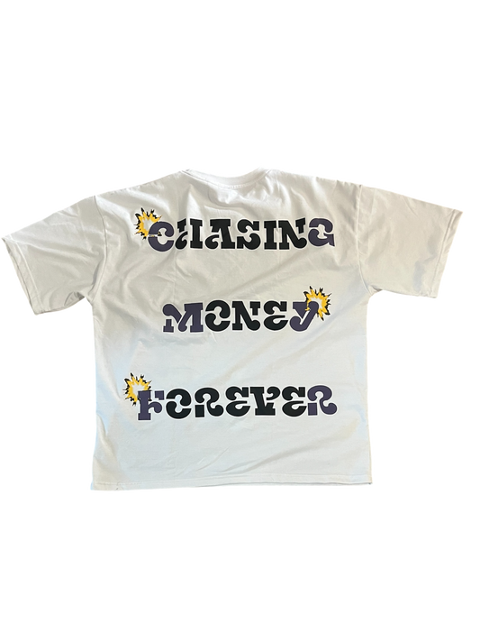 Chasing Money Forever White Tee